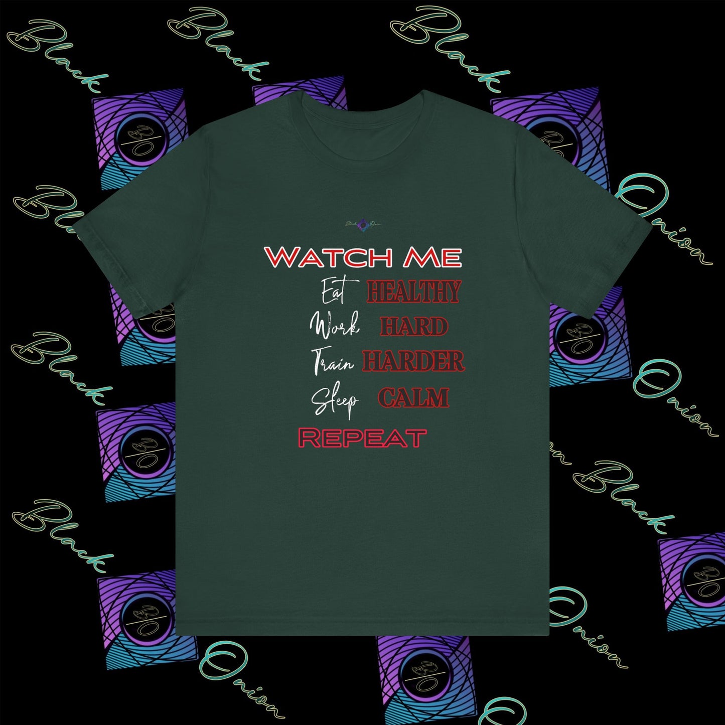 BlackOnion "Watch Me" T-Shirt with Workout Motif V4 💪🔥