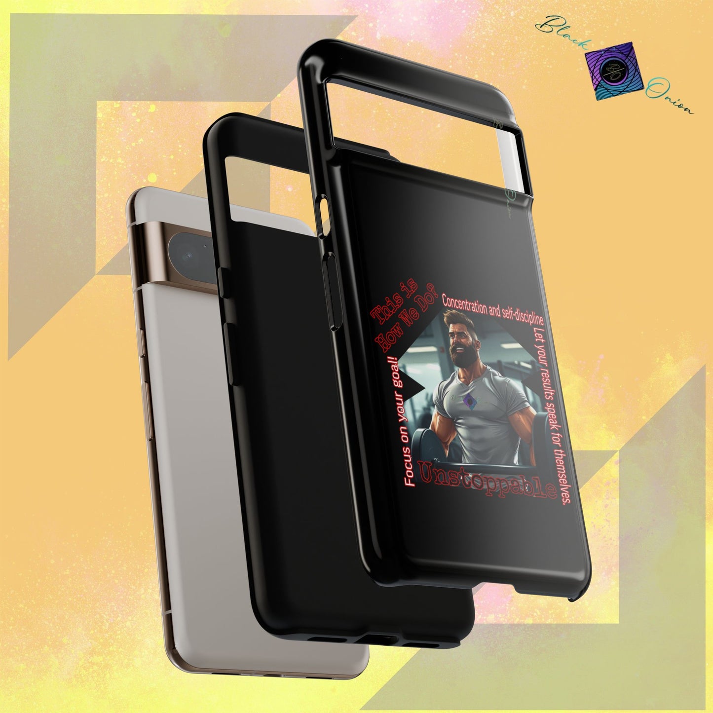 BlackOnion Brand New Phone Case - with Motivational Workout Motif’Unstoppable ‘💪🔥🫵
