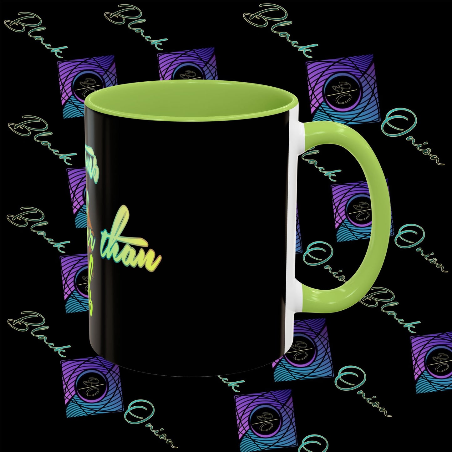 BlackOnion Coffee Mug 2 with Workout Motif ‘Actions speak lauder than words V2’🫵🔥💪