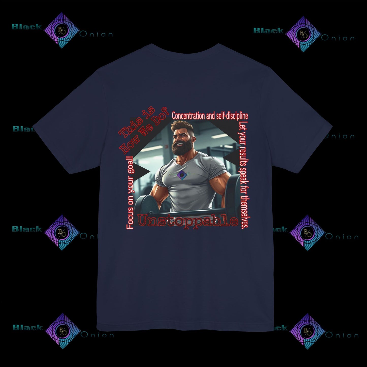 BlackOnion T-Shirt with Workout Motif “Unstoppable “💪🔥🫵