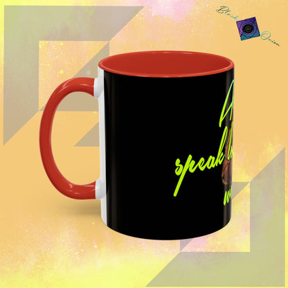 BlackOnion Coffee Mug - 11oz with Workout Motif ‘Actions speak lauder than words’🔥💪🫵