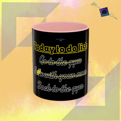 BlackOnion Coffee Mug - 11oz with Workout Motif ‘Today To Do List ’🔥💪🫵