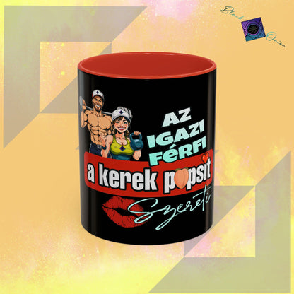 BlackOnion Coffee Mug - 11oz with Workout Motif ‘Az igazi férfi’🔥💪🫵