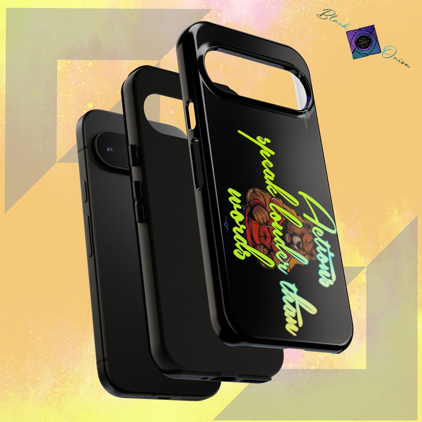 BlackOnion Brand New Phone Case - with Motivational Workout Motif ‘Actions speak lauder ‘💪🔥🫵