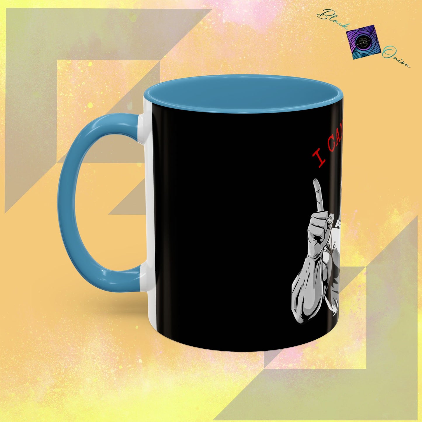 BlackOnion Coffee Mug - 11oz with Workout Motif ‘I Can Do It ’🔥💪🫵