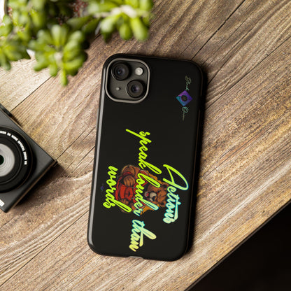 BlackOnion Brand New Phone Case - with Motivational Workout Motif ‘Actions speak lauder ‘💪🔥🫵
