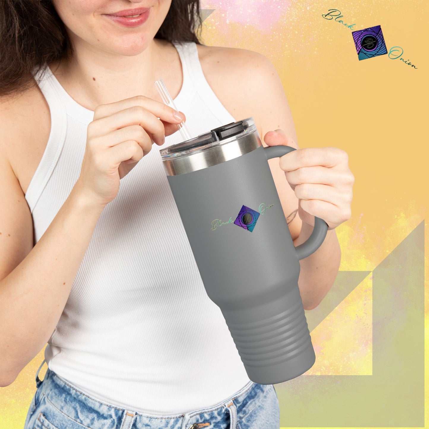 BlackOnion Travel Mug - 40oz with Straw