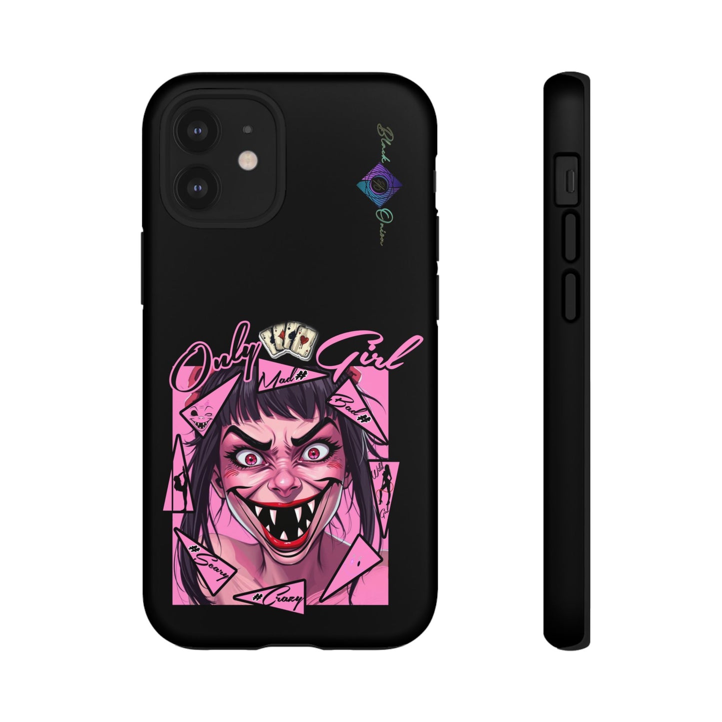 BlackOnion Brand New Phone Case - with Motivational Workout Motif’ Mad Girl💋🌸 ‘🔥🫵