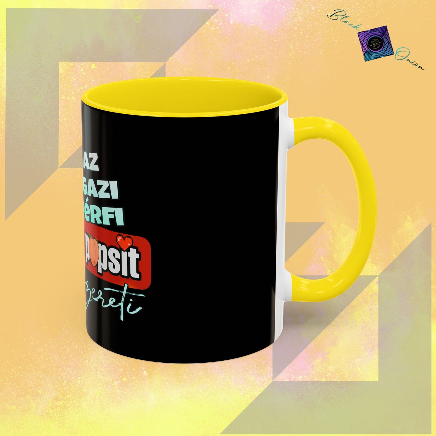 BlackOnion Coffee Mug - 11oz with Workout Motif ‘Az igazi férfi’🔥💪🫵