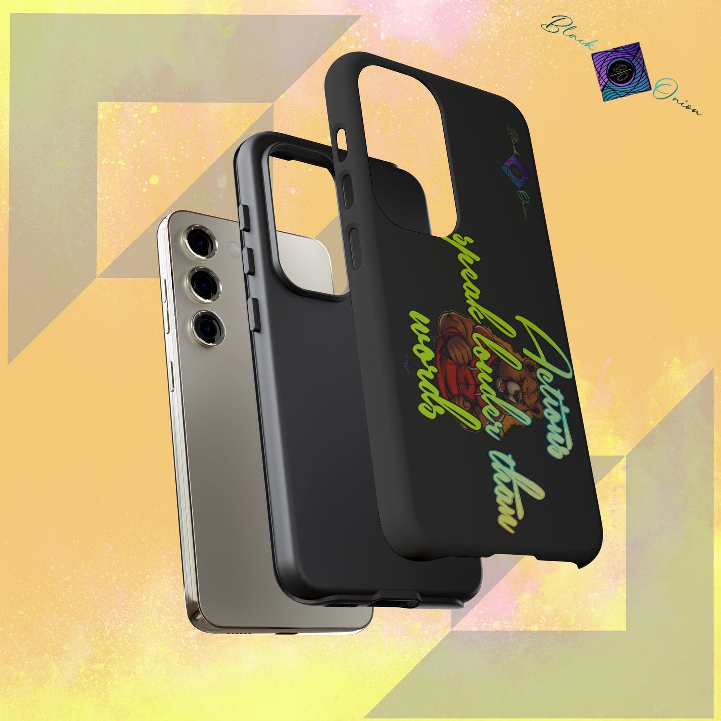 BlackOnion Brand New Phone Case - with Motivational Workout Motif ‘Actions speak lauder ‘💪🔥🫵