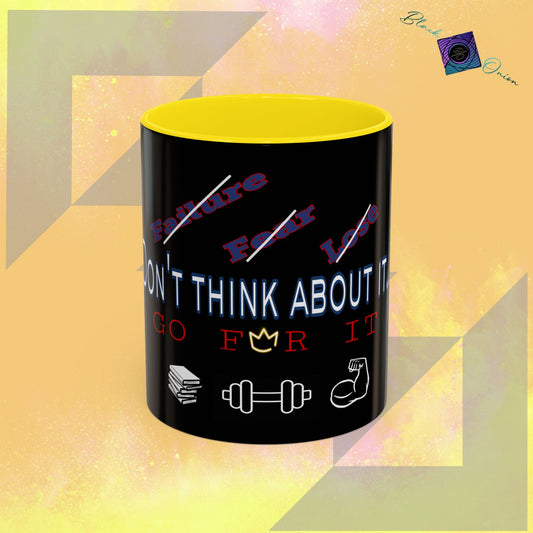 BlackOnion Coffee Mug - 11oz with workout motif ‘Don’t think about it’🔥💪🫵