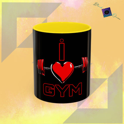 BlackOnion Coffee Mug - 11oz with Workout Motif ‘I Love Gym’🔥💪🫵