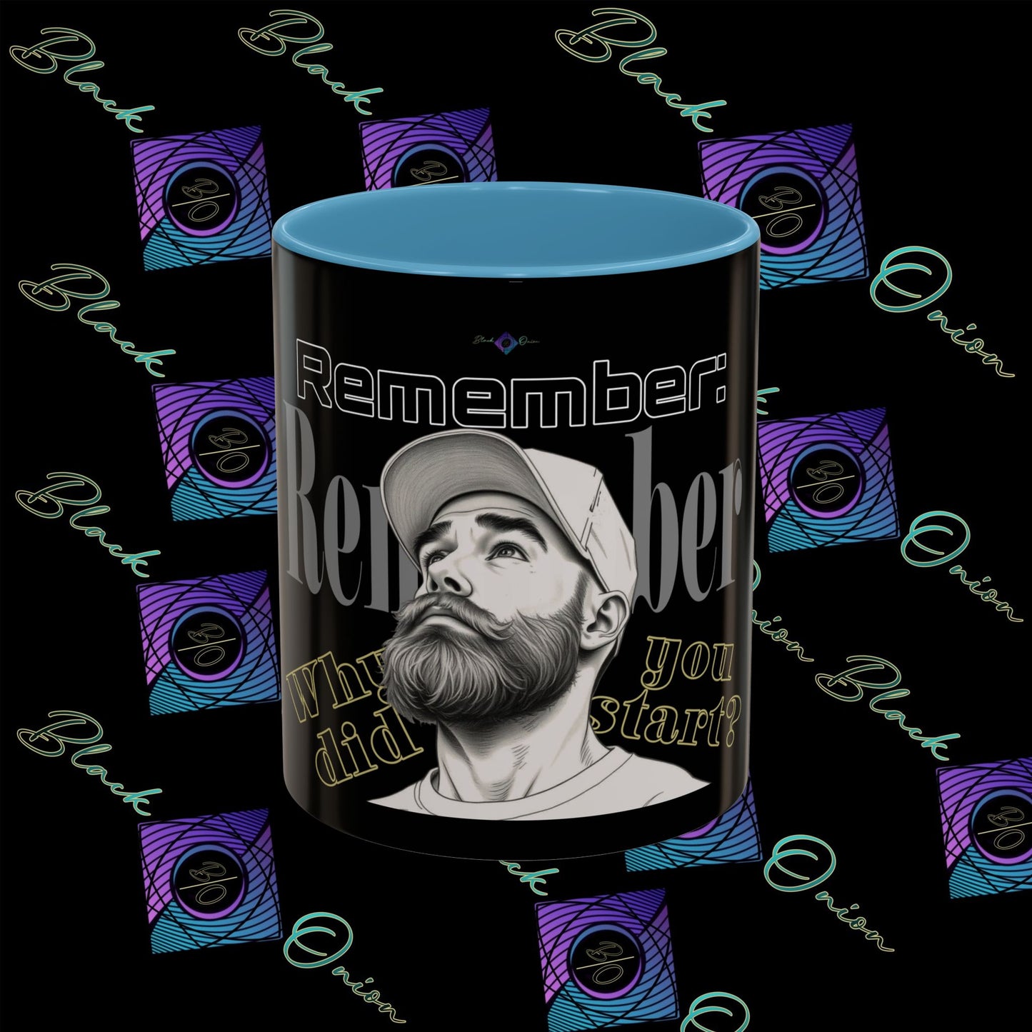 BlackOnion Coffee Mug - 11oz with Workout Motif ‘Remember ’🔥💪🫵