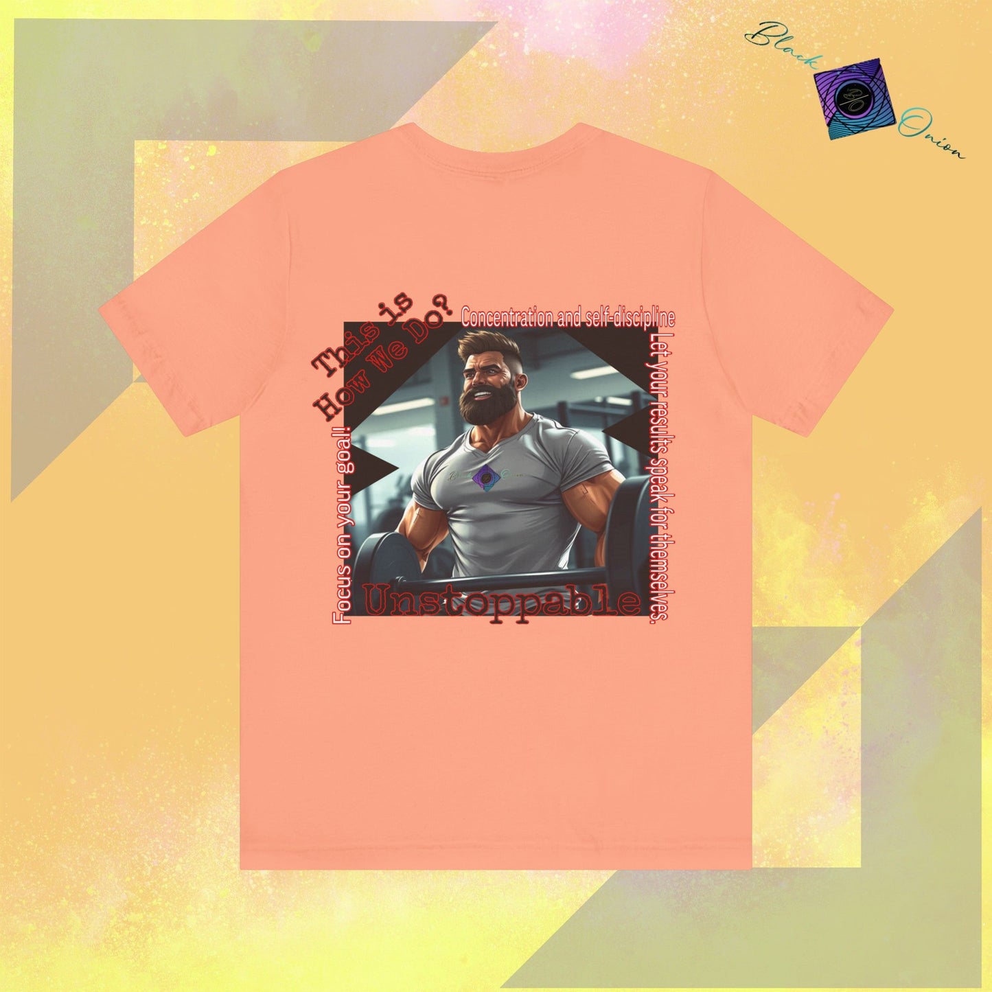 BlackOnion T-Shirt with Workout Motif “Unstoppable “💪🔥🫵