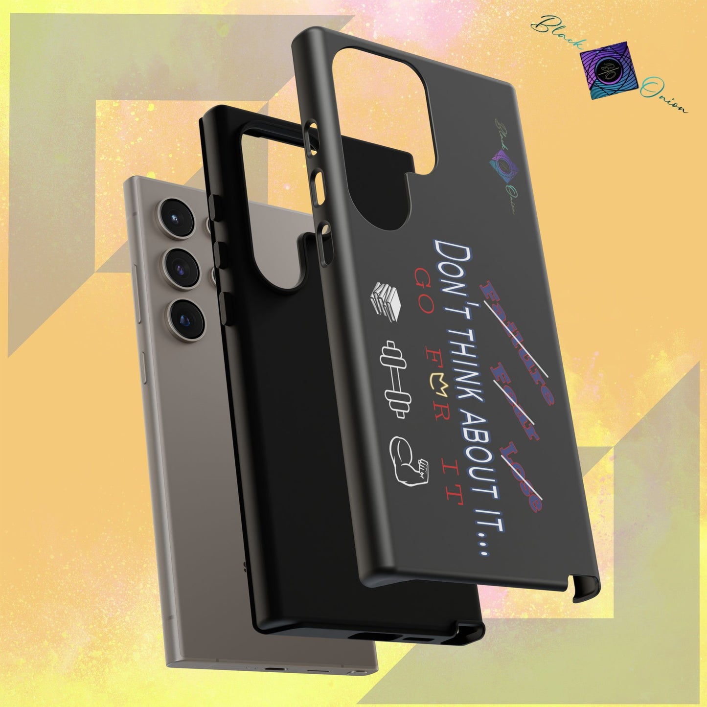 BlackOnion Brand New Phone Case - with Motivational Workout Motif’Don’t think ‘💪🔥🫵