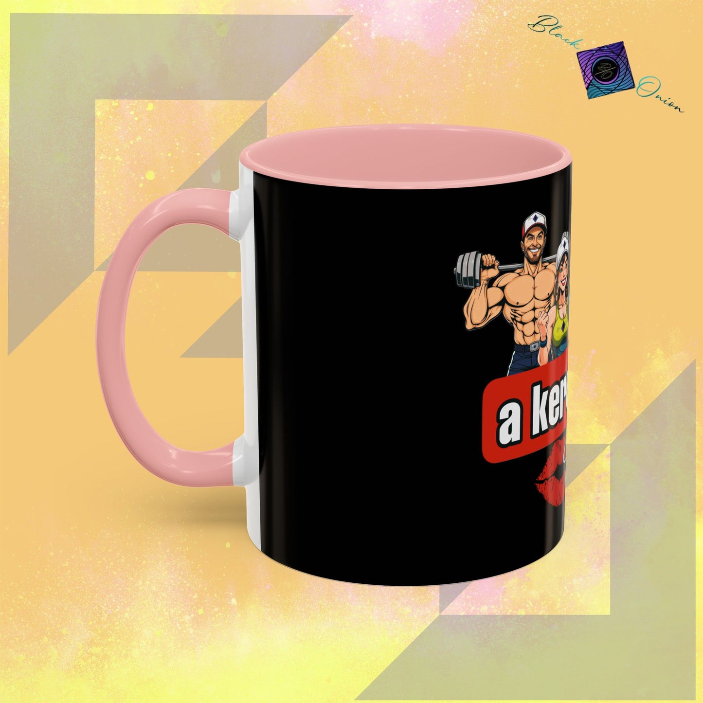 BlackOnion Coffee Mug - 11oz with Workout Motif ‘Az igazi férfi’🔥💪🫵