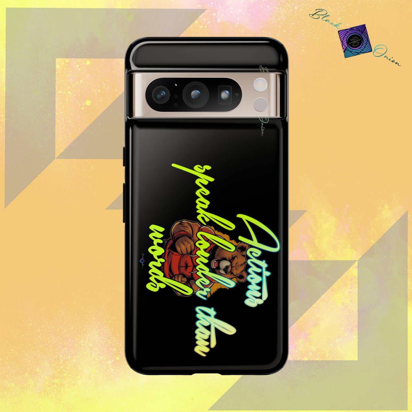 BlackOnion Brand New Phone Case - with Motivational Workout Motif ‘Actions speak lauder ‘💪🔥🫵