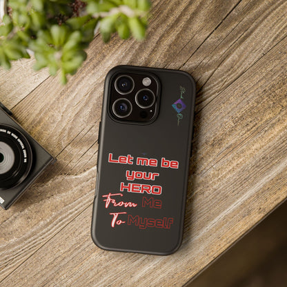 BlackOnion Brand New Phone Case - with Motivational Workout Motif’Let me be your Hero ‘💪🔥🫵