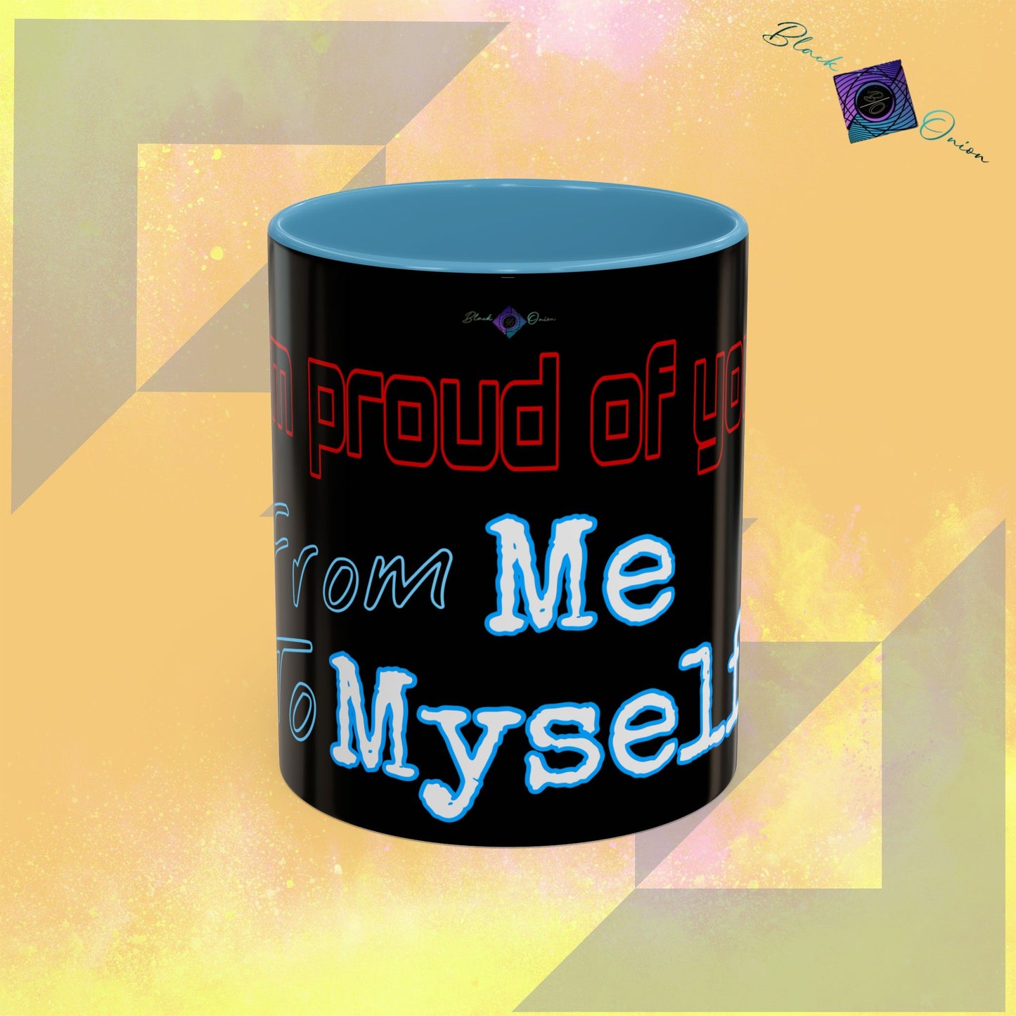 BlackOnion Coffee Mug 2 with Workout Motif ‘ I’m proud of you’🫵🔥💪