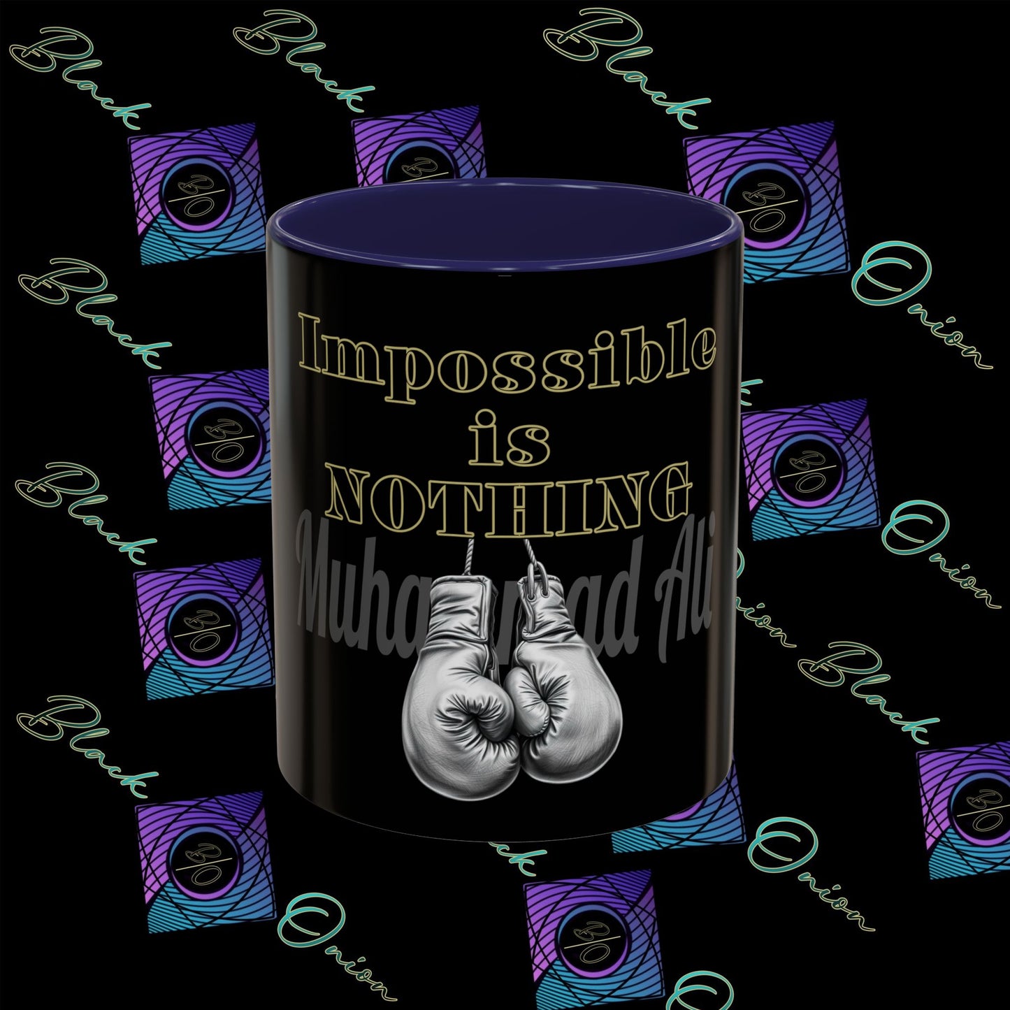 BlackOnion Coffee Mug - 11oz with Workout Motif ‘Impossible is nothing’🔥💪🫵