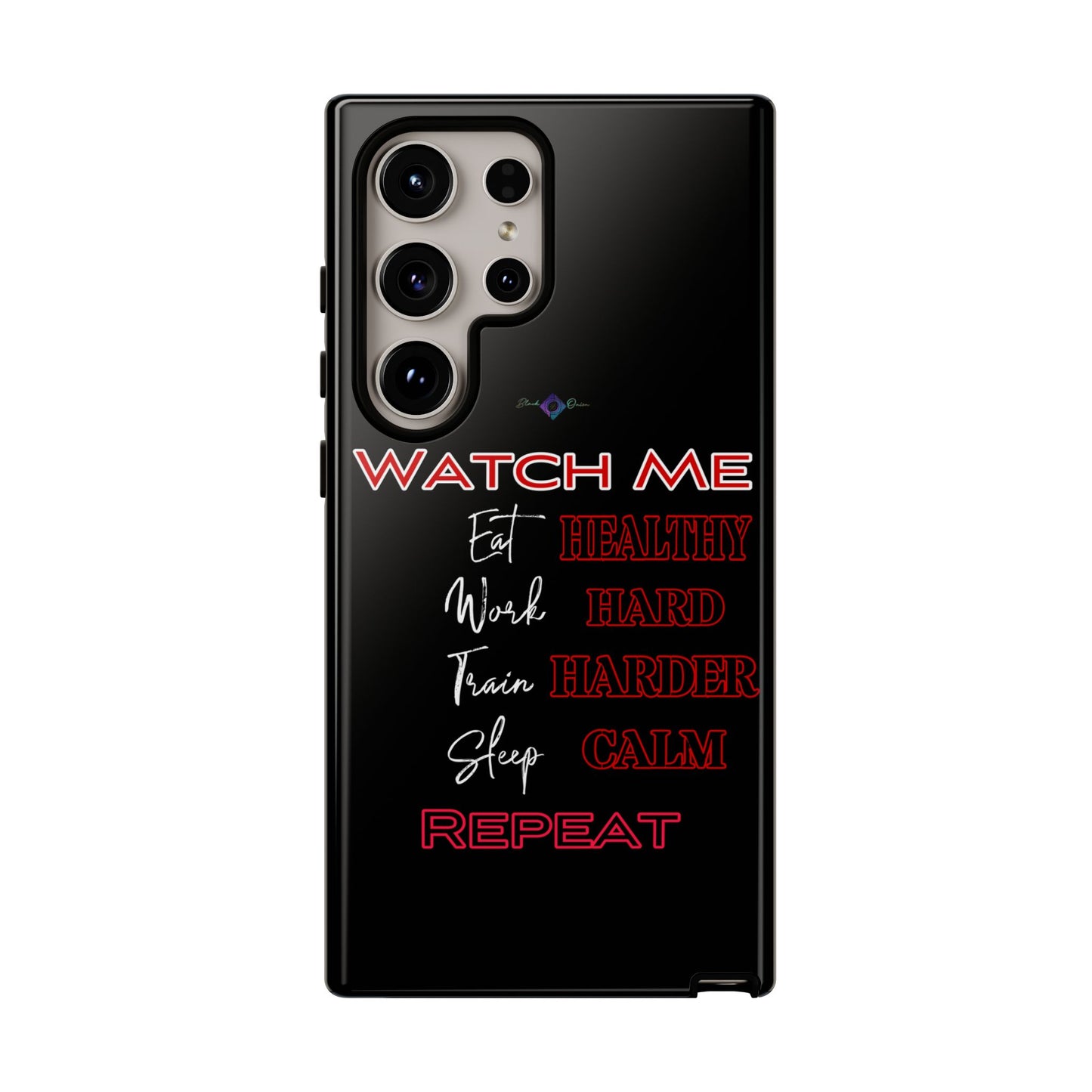 BlackOnion Phone Case -with Motivational Motif  'Watch Me' 💪🔥🫵