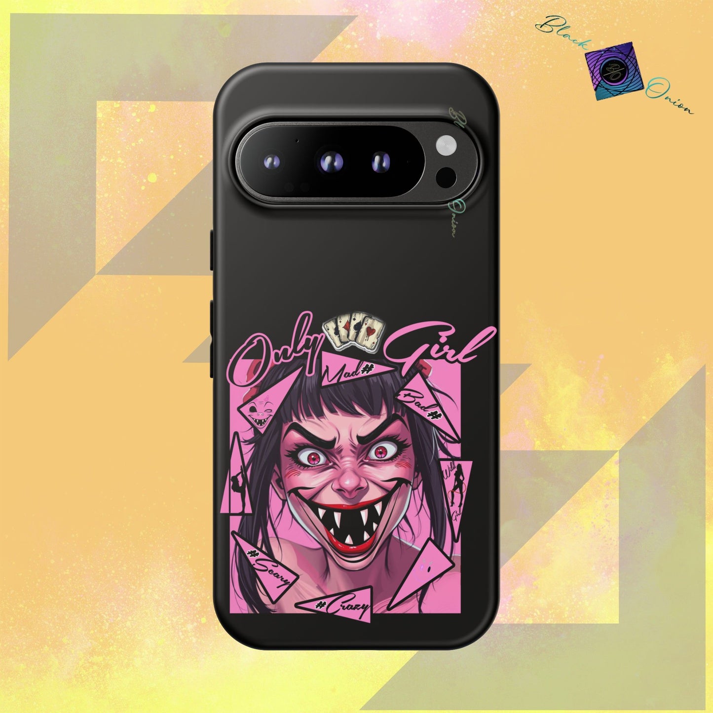 BlackOnion Brand New Phone Case - with Motivational Workout Motif’ Mad Girl💋🌸 ‘🔥🫵