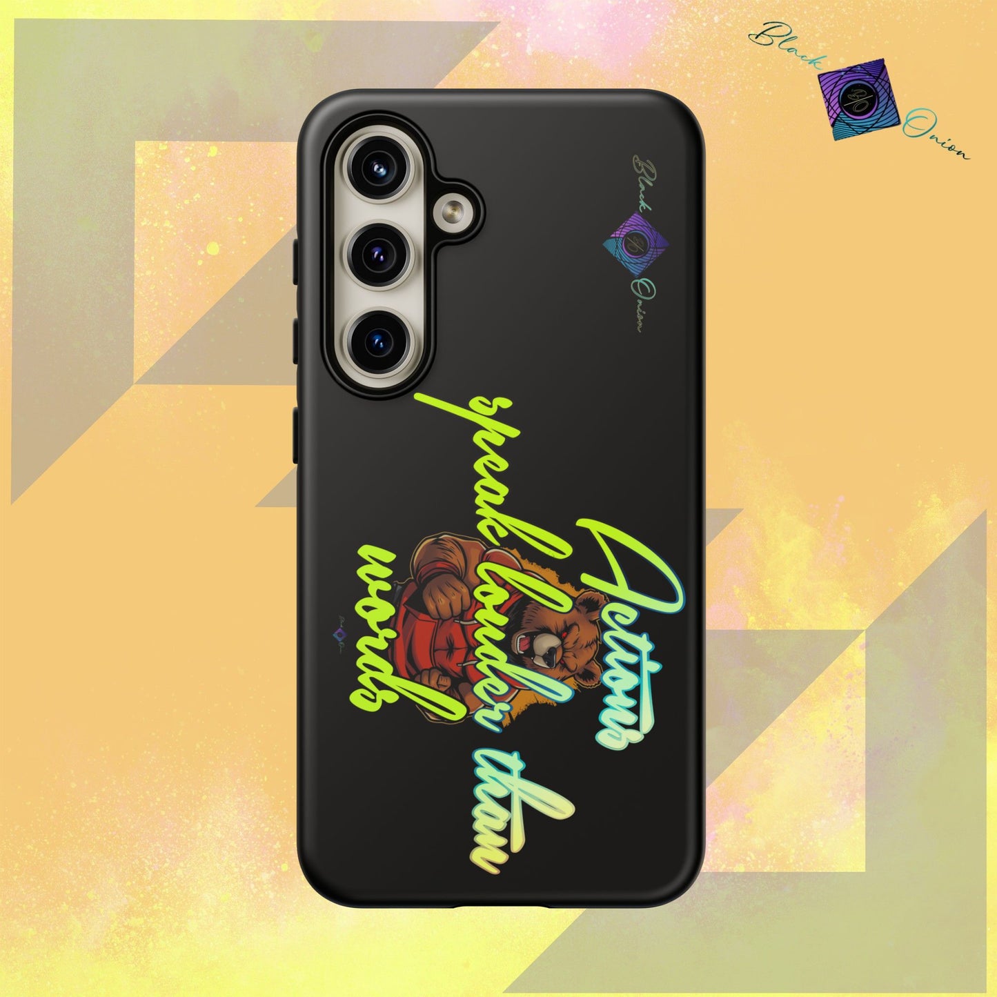 BlackOnion Brand New Phone Case - with Motivational Workout Motif ‘Actions speak lauder ‘💪🔥🫵