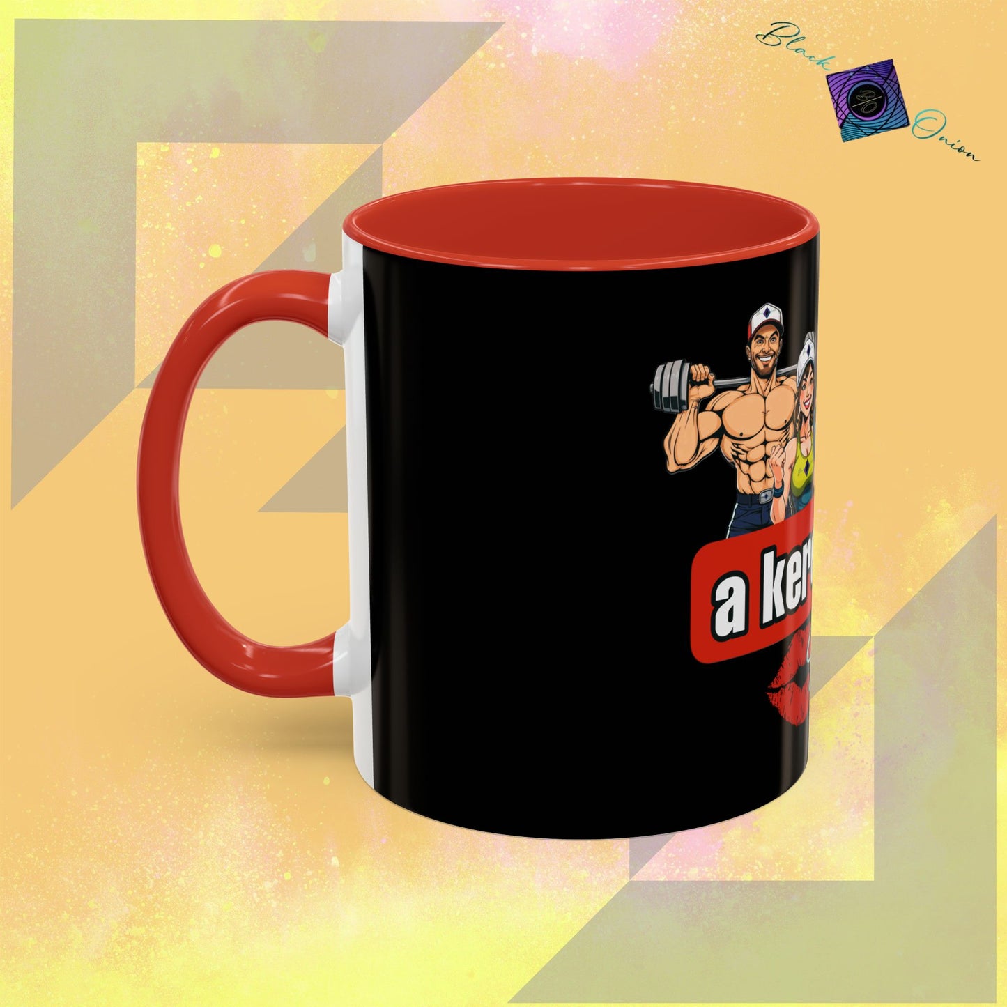 BlackOnion Coffee Mug - 11oz with Workout Motif ‘Az igazi férfi’🔥💪🫵