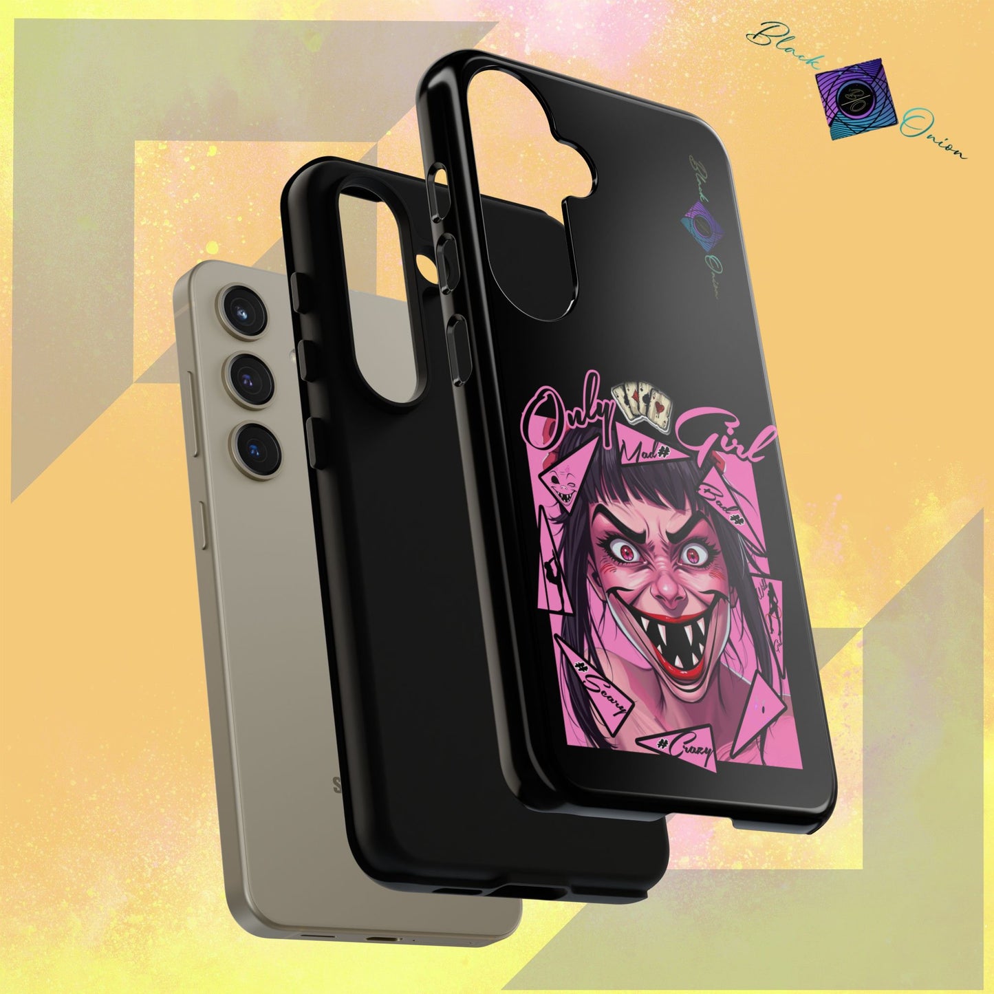 BlackOnion Brand New Phone Case - with Motivational Workout Motif’ Mad Girl💋🌸 ‘🔥🫵