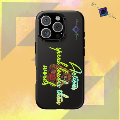BlackOnion Brand New Phone Case - with Motivational Workout Motif ‘Actions speak lauder ‘💪🔥🫵