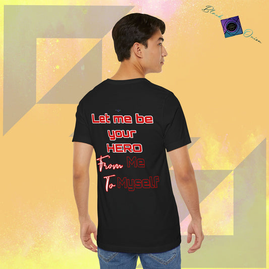BlackOnion T-Shirt with Workout Motif “Let me be your Hero” 🫵🔥💪