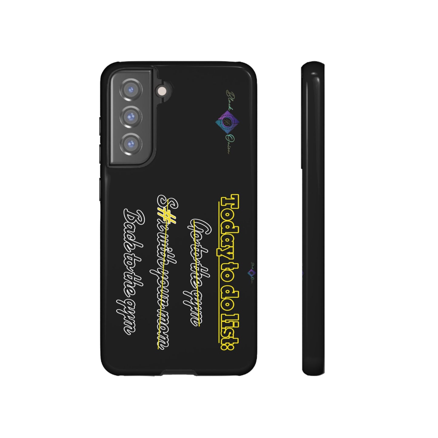 BlackOnion Brand New Phone Case - with Motivational Workout Motif’Today to do list ‘💪🔥🫵