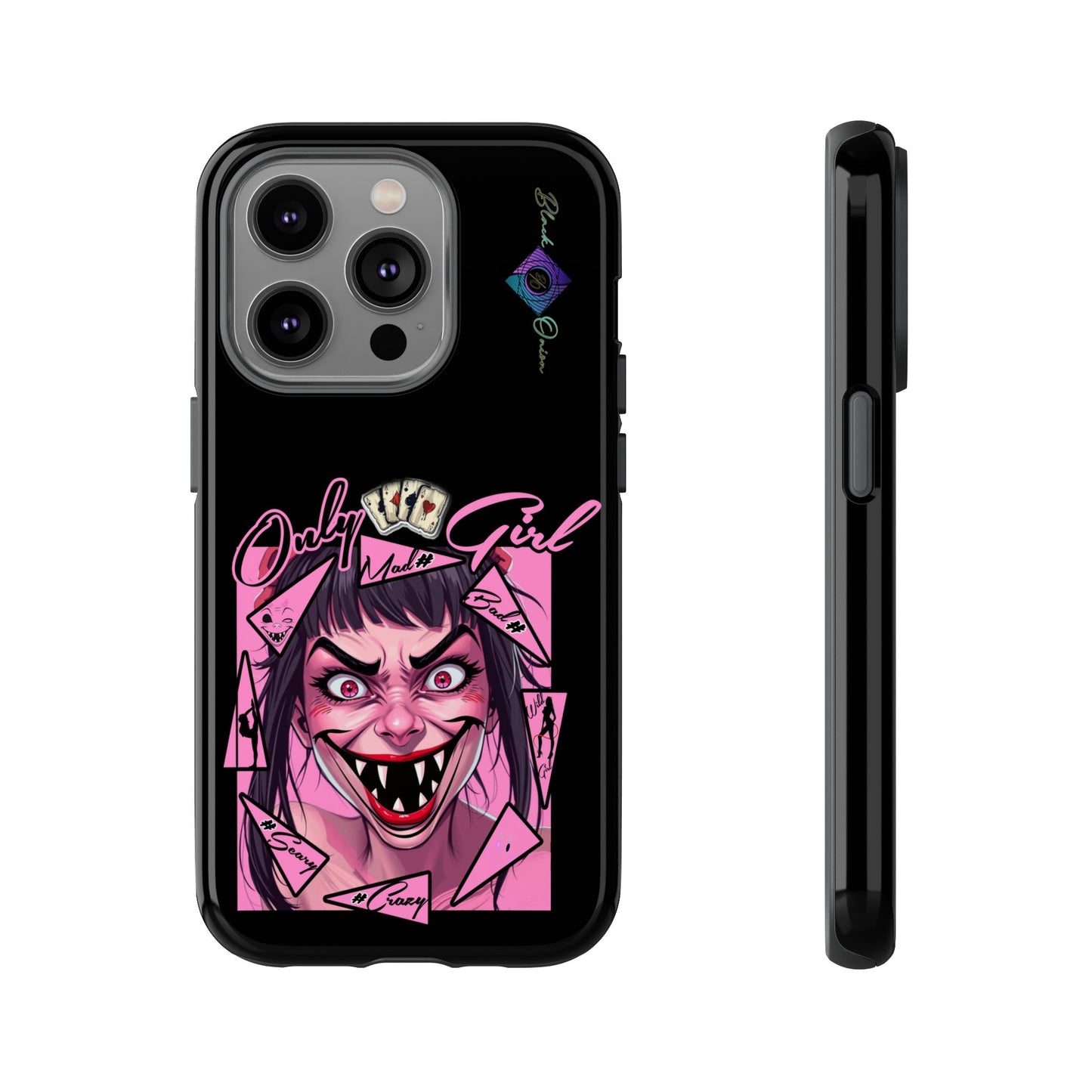 BlackOnion Brand New Phone Case - with Motivational Workout Motif’ Mad Girl💋🌸 ‘🔥🫵