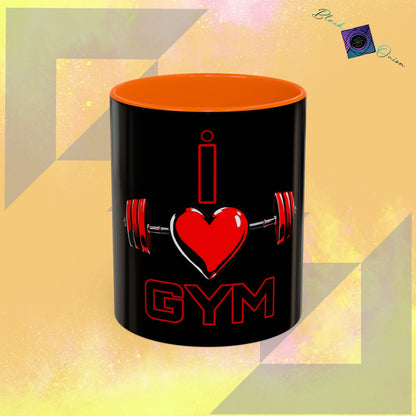 BlackOnion Coffee Mug - 11oz with Workout Motif ‘I Love Gym’🔥💪🫵