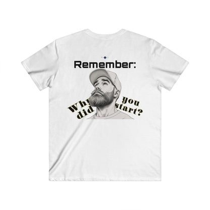 BlackOnion Men's V-Neck T-Shirt with Workout Motif ‘Remember’💪🔥🫵
