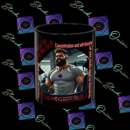 BlackOnion Coffee Mug Serial 2 with Workout Motif ‘Unstoppable’🫵🔥💪