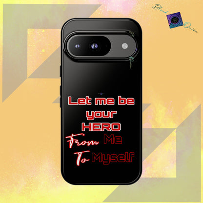 BlackOnion Brand New Phone Case - with Motivational Workout Motif’Let me be your Hero ‘💪🔥🫵