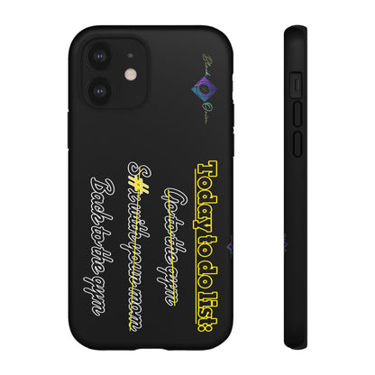 BlackOnion Brand New Phone Case - with Motivational Workout Motif’Today to do list ‘💪🔥🫵