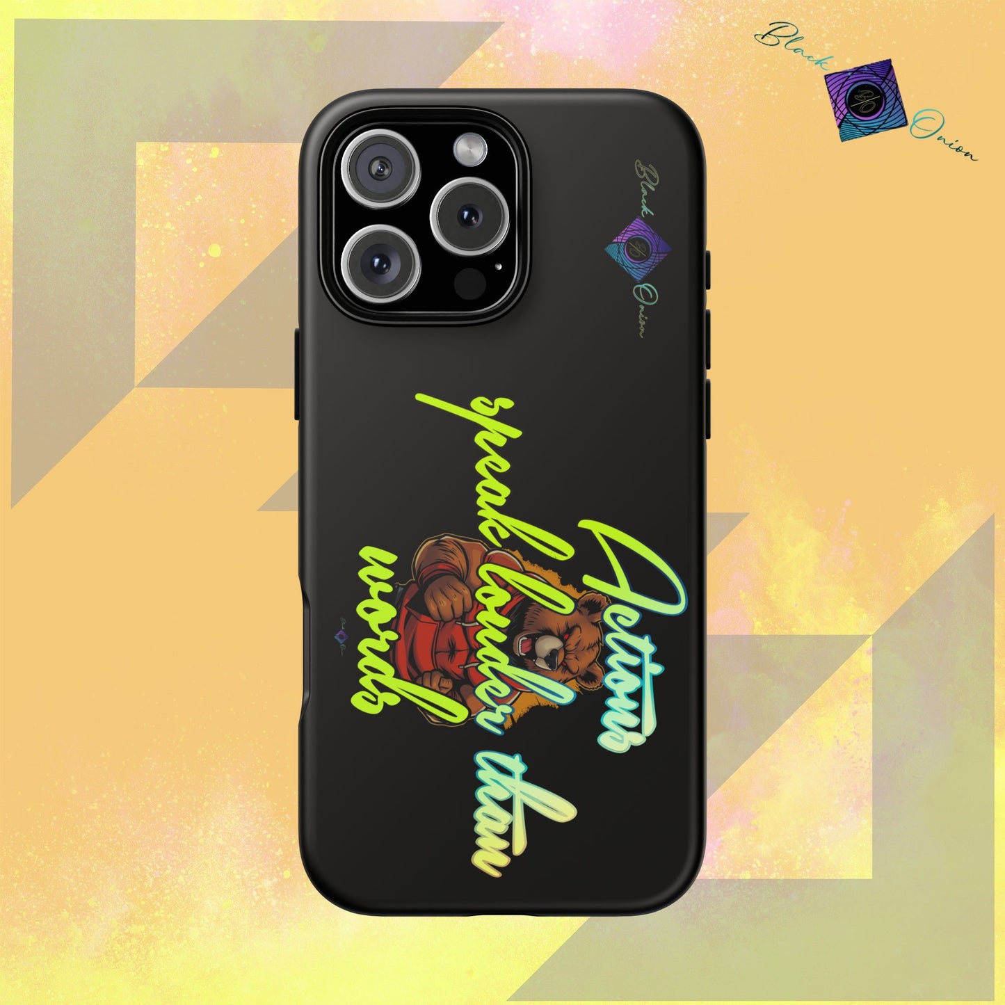 BlackOnion Brand New Phone Case - with Motivational Workout Motif ‘Actions speak lauder ‘💪🔥🫵