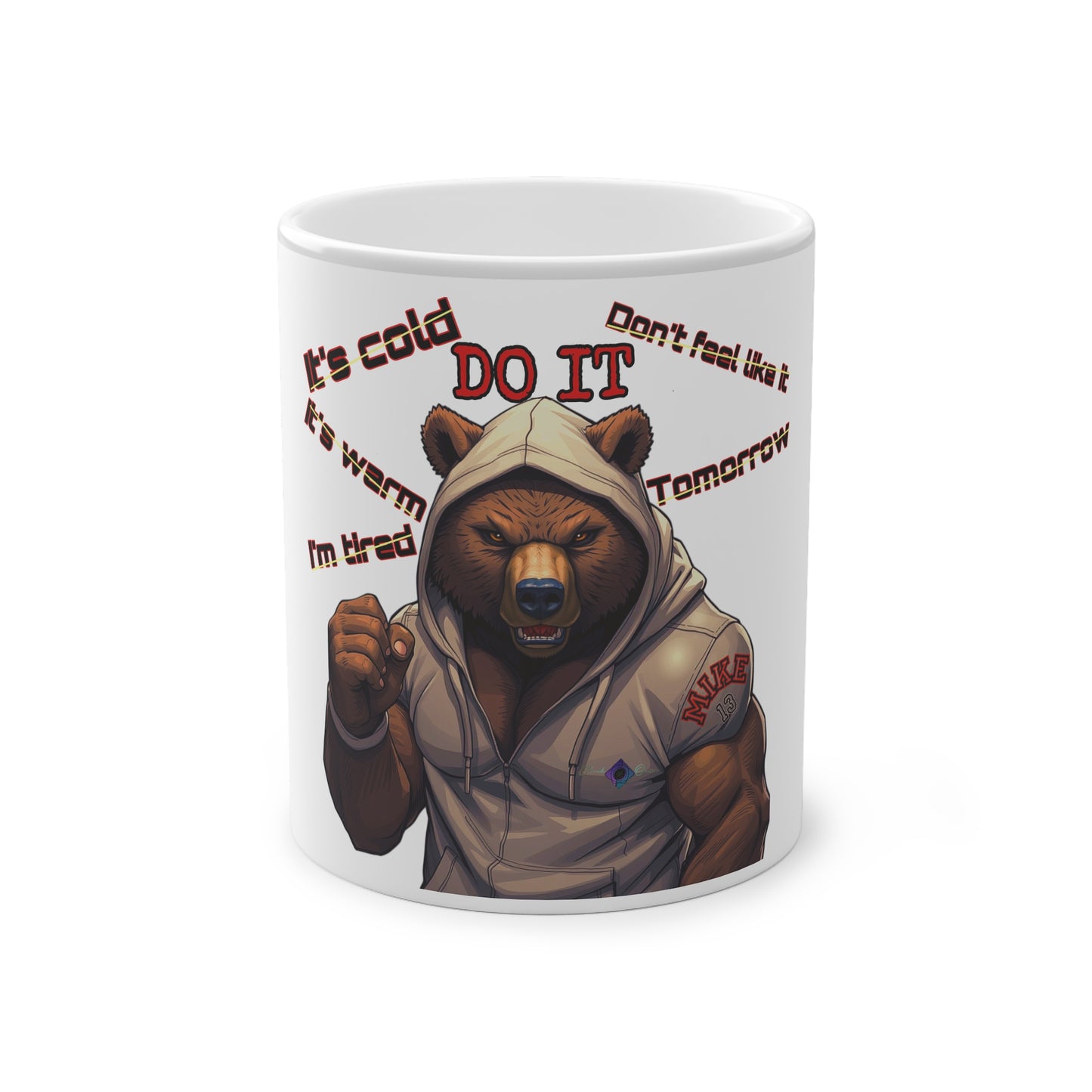 BlackOnion Color Changing Mug with Workout Motif ‘Mike 13’ 💪🔥🫵