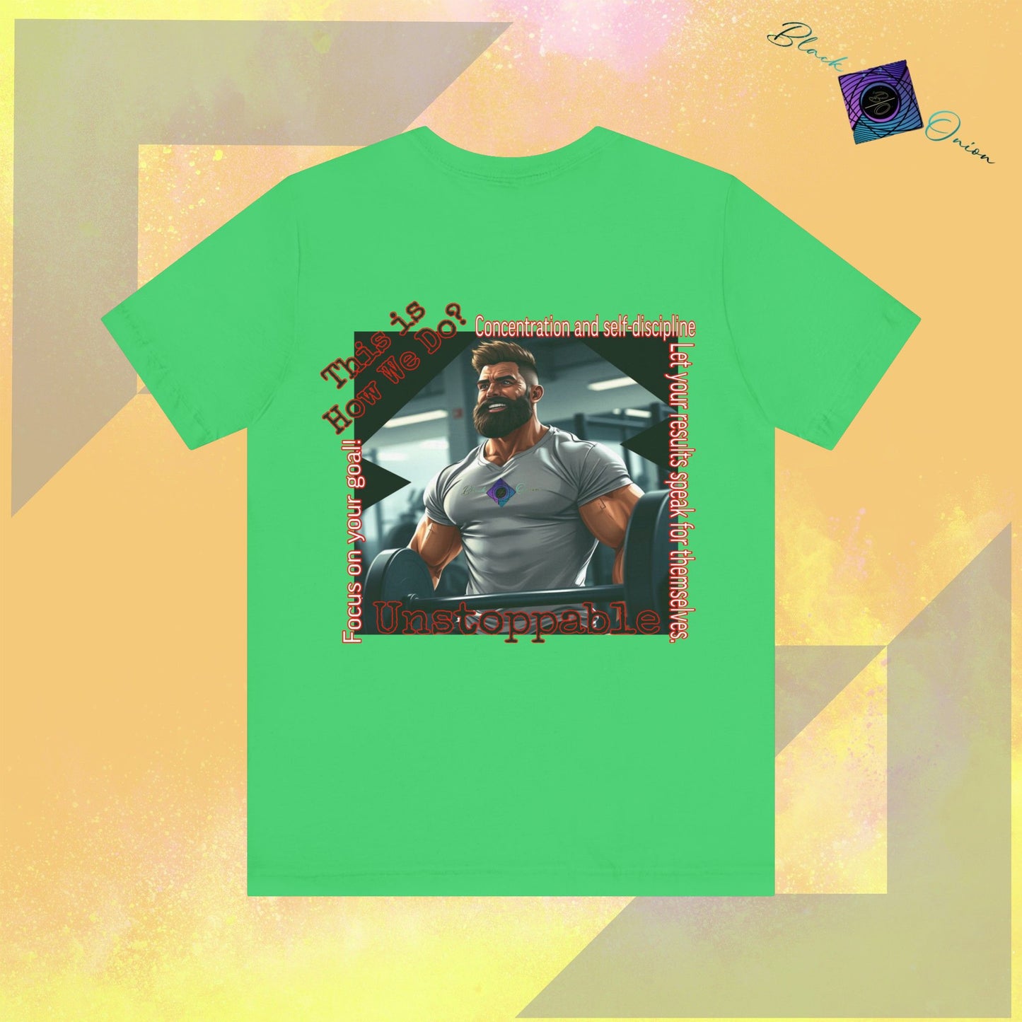 BlackOnion T-Shirt with Workout Motif “Unstoppable “💪🔥🫵
