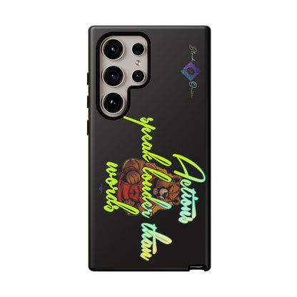 BlackOnion Brand New Phone Case - with Motivational Workout Motif ‘Actions speak lauder ‘💪🔥🫵