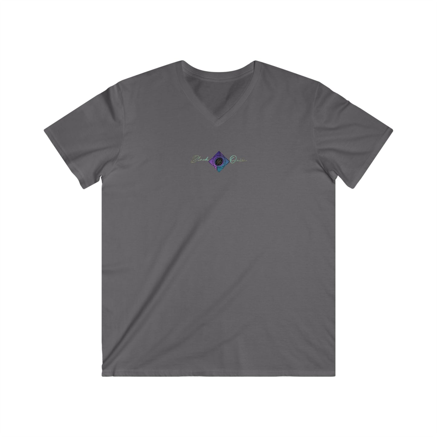 BlackOnion Men's V-Neck T-Shirt with Workout Motif ‘ÁjjLávDzsim’💪🔥🫵
