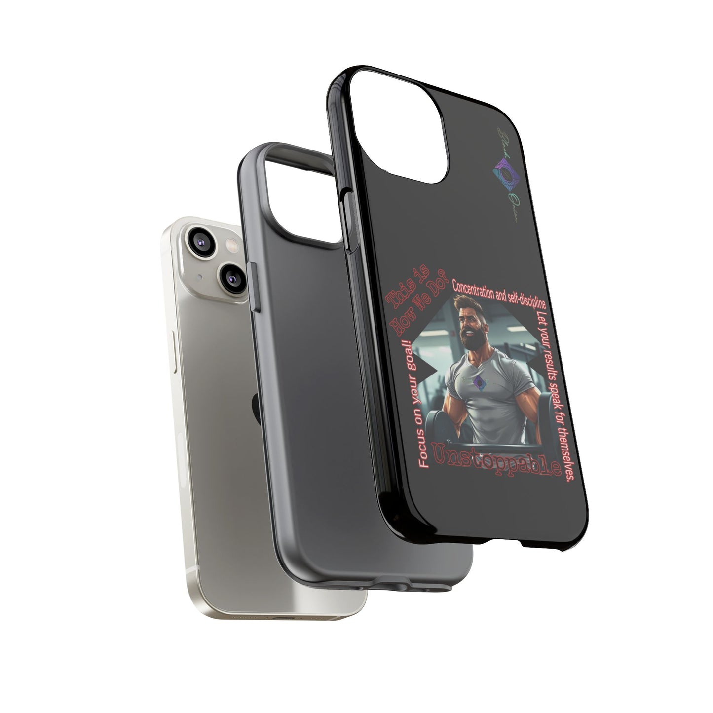 BlackOnion Brand New Phone Case - with Motivational Workout Motif’Unstoppable ‘💪🔥🫵