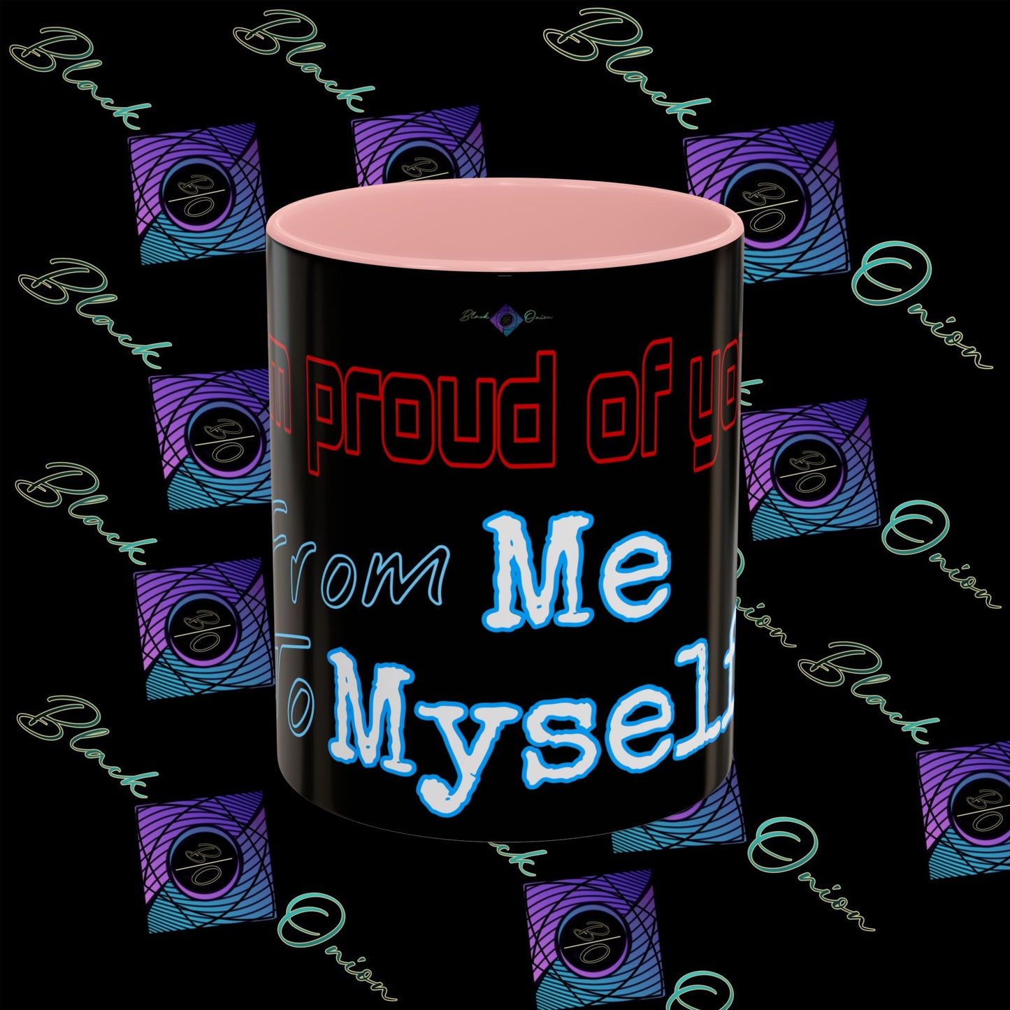 BlackOnion Coffee Mug 2 with Workout Motif ‘ I’m proud of you’🫵🔥💪
