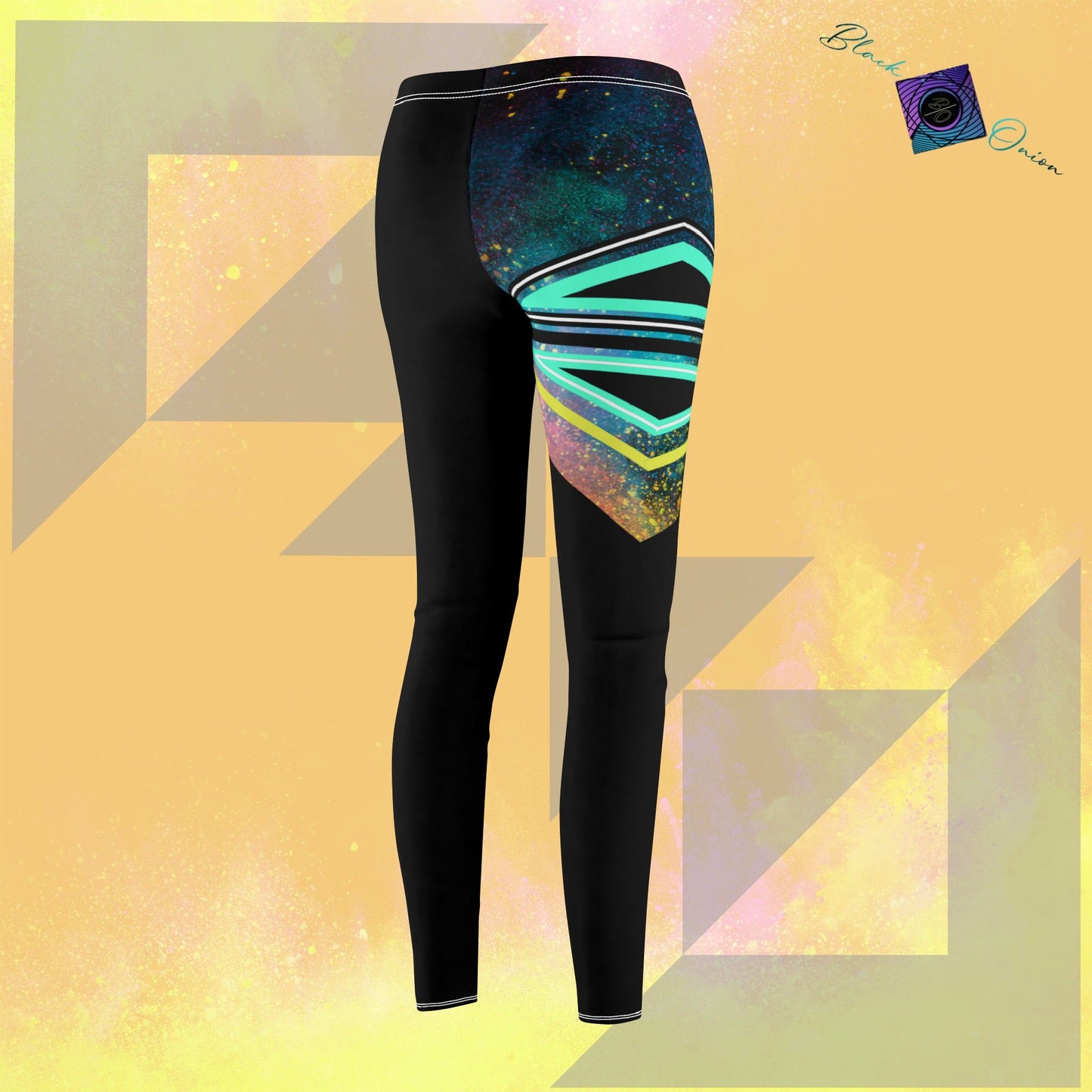 BlackOnion Stylish Women's Mid-rise Casual Leggings with Workout Motif 🌸💋❤️