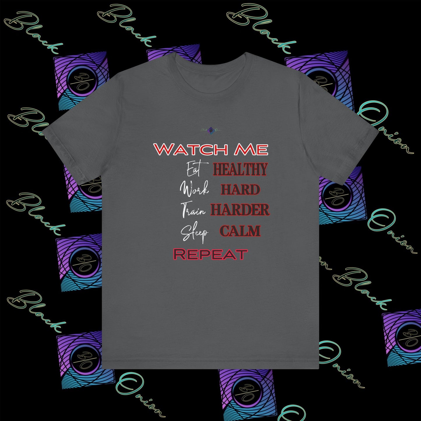 BlackOnion "Watch Me" T-Shirt with Workout Motif V4 💪🔥