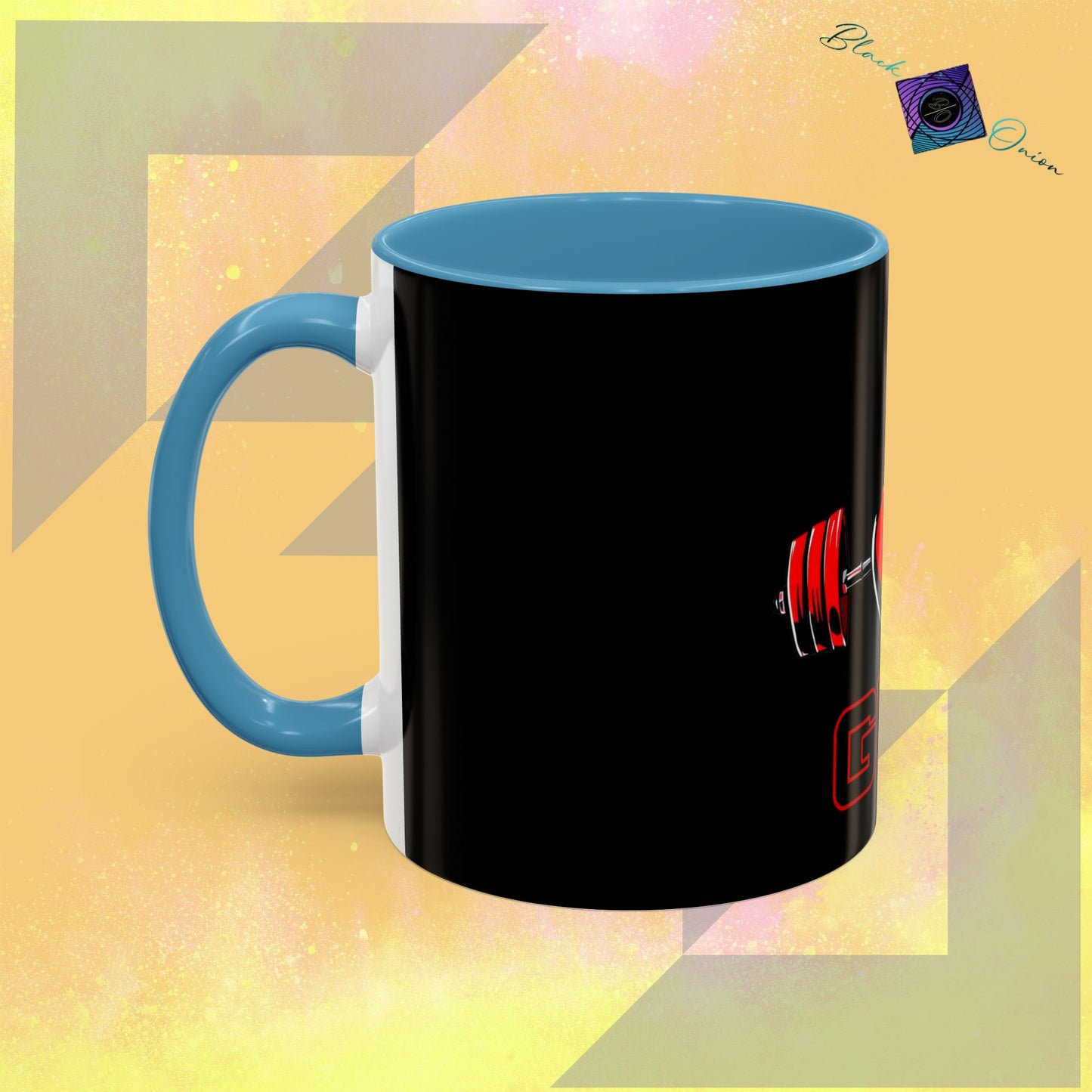 BlackOnion Coffee Mug - 11oz with Workout Motif ‘I Love Gym’🔥💪🫵