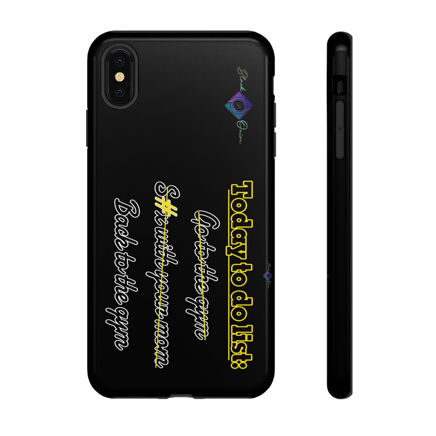 BlackOnion Brand New Phone Case - with Motivational Workout Motif’Today to do list ‘💪🔥🫵