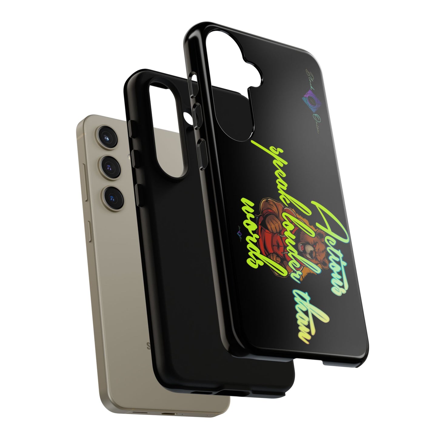 BlackOnion Brand New Phone Case - with Motivational Workout Motif ‘Actions speak lauder ‘💪🔥🫵